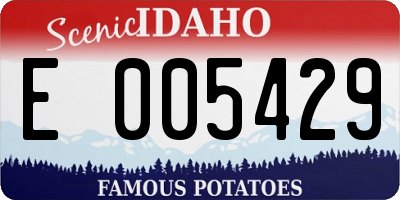 ID license plate E005429