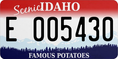 ID license plate E005430