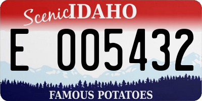 ID license plate E005432