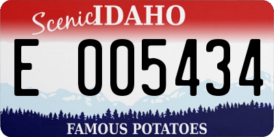 ID license plate E005434