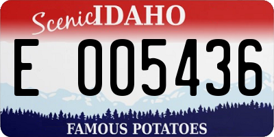 ID license plate E005436