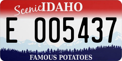 ID license plate E005437