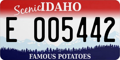 ID license plate E005442