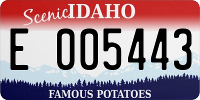 ID license plate E005443