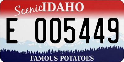 ID license plate E005449