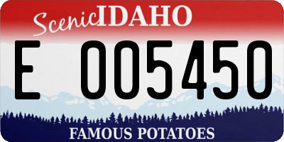 ID license plate E005450