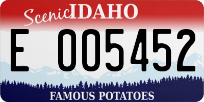 ID license plate E005452