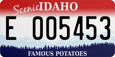 ID license plate E005453