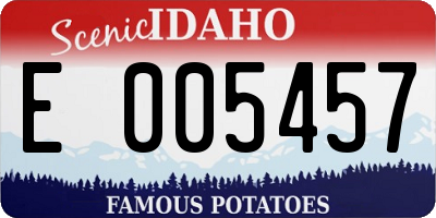ID license plate E005457