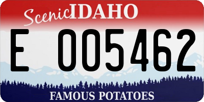 ID license plate E005462