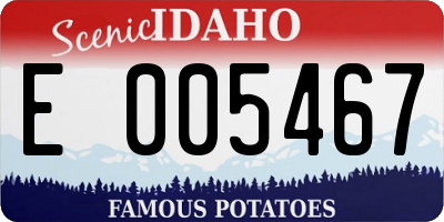 ID license plate E005467
