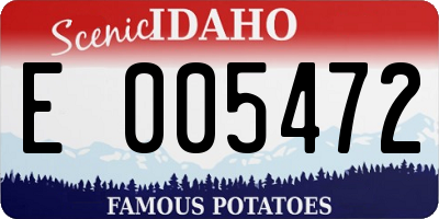 ID license plate E005472