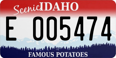 ID license plate E005474