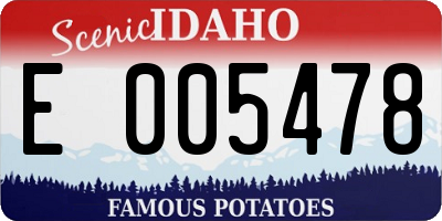 ID license plate E005478