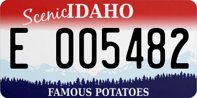 ID license plate E005482