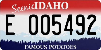 ID license plate E005492