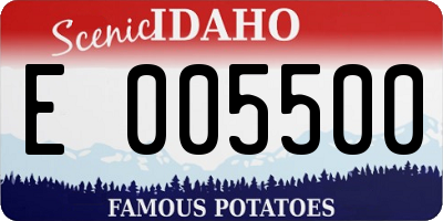 ID license plate E005500