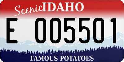 ID license plate E005501