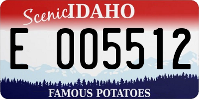 ID license plate E005512