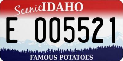 ID license plate E005521