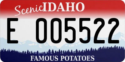 ID license plate E005522