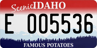 ID license plate E005536