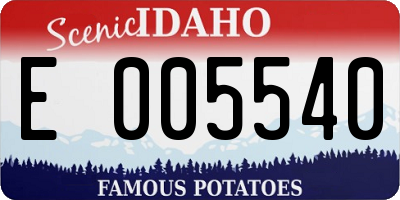 ID license plate E005540