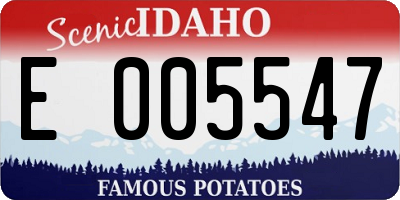 ID license plate E005547