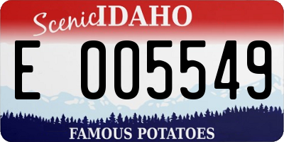 ID license plate E005549