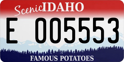 ID license plate E005553