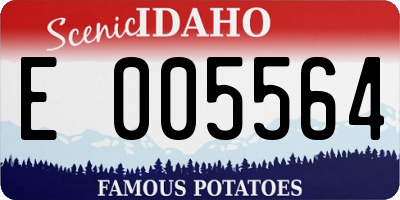 ID license plate E005564