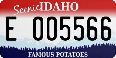 ID license plate E005566