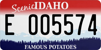 ID license plate E005574