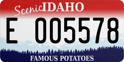 ID license plate E005578