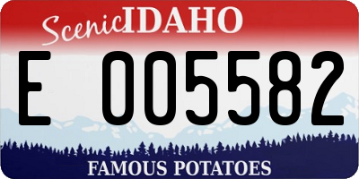 ID license plate E005582