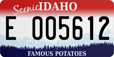 ID license plate E005612