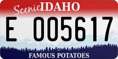 ID license plate E005617