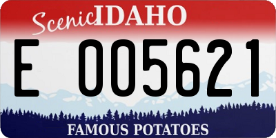 ID license plate E005621