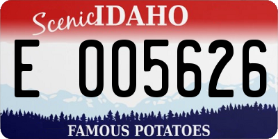 ID license plate E005626