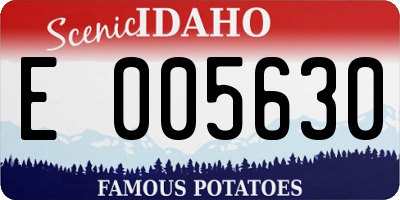 ID license plate E005630