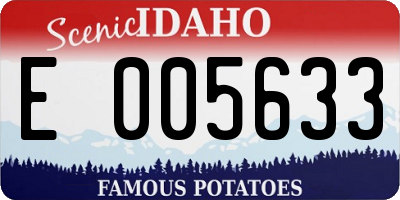 ID license plate E005633