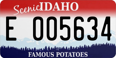 ID license plate E005634