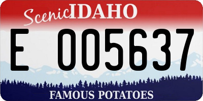 ID license plate E005637