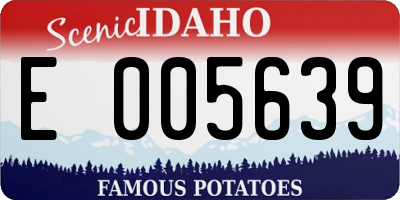 ID license plate E005639