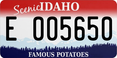 ID license plate E005650