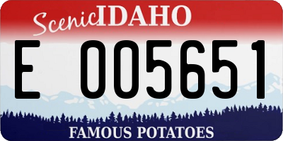 ID license plate E005651