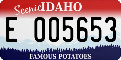 ID license plate E005653