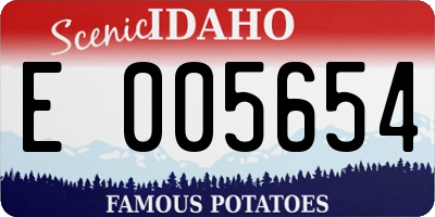 ID license plate E005654