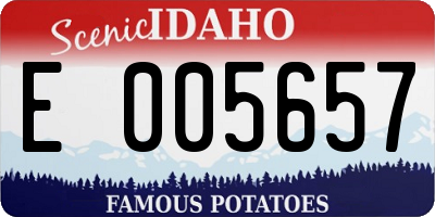 ID license plate E005657