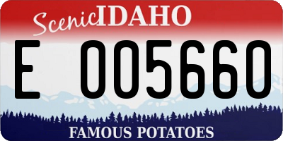 ID license plate E005660